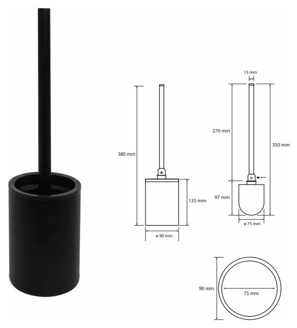 Ершик для унитаза Bemeta Dark 104913090 - фотография № 3