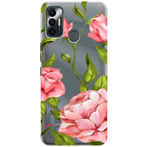 Силиконовый чехол на Tecno Spark 7 / Техно Спарк 7 с 3D принтом Amazing Roses прозрачный силиконовый чехол на tecno spark 7 техно спарк 7 с 3d принтом amazing peonies прозрачный