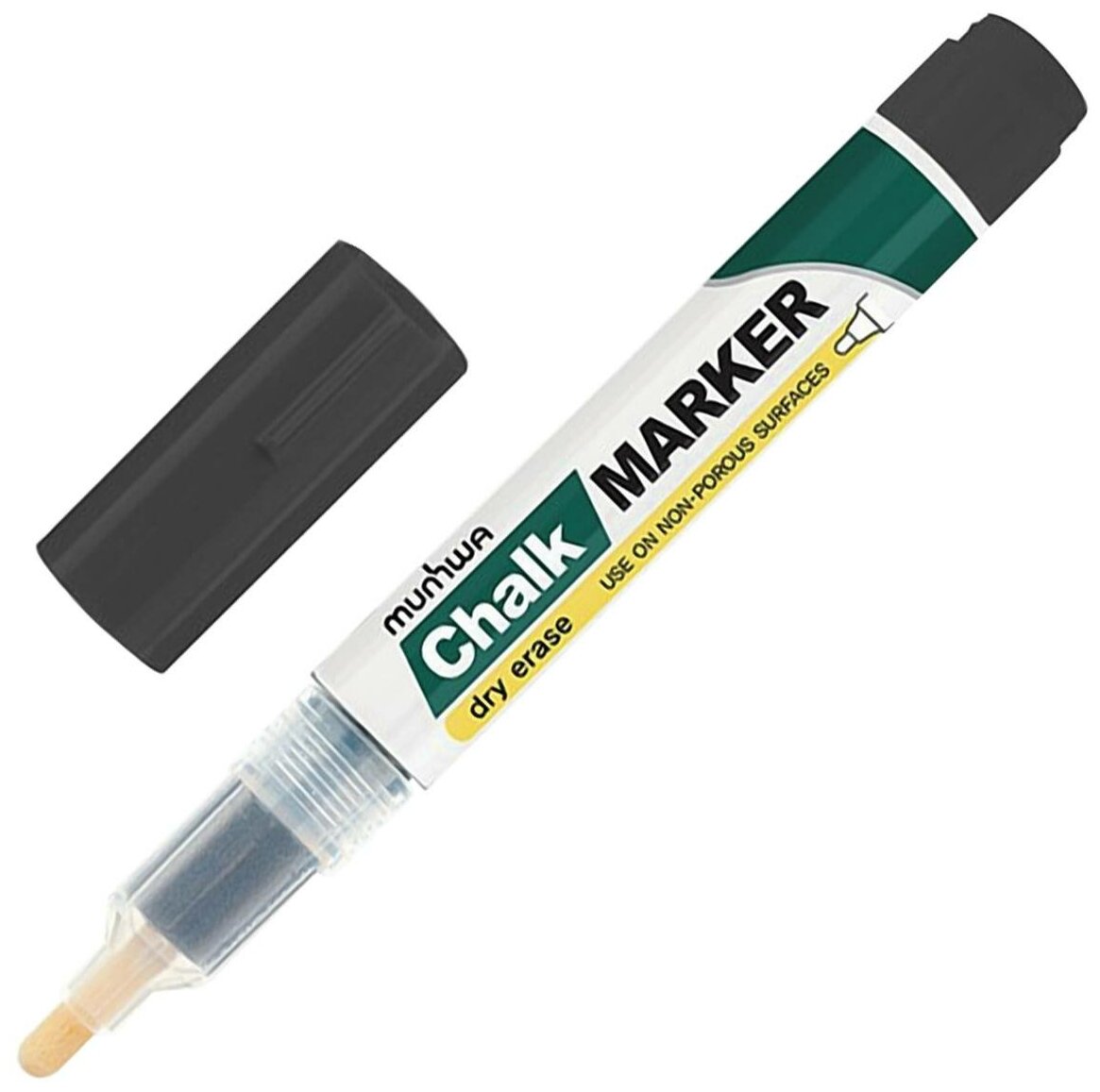 Маркер меловой MunHwa Chalk Marker (3мм спиртовая основа черный) 1шт. (CM-01)