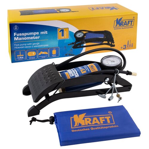 Ножной насос KRAFT Master 295 см3, в сумке KT 810007