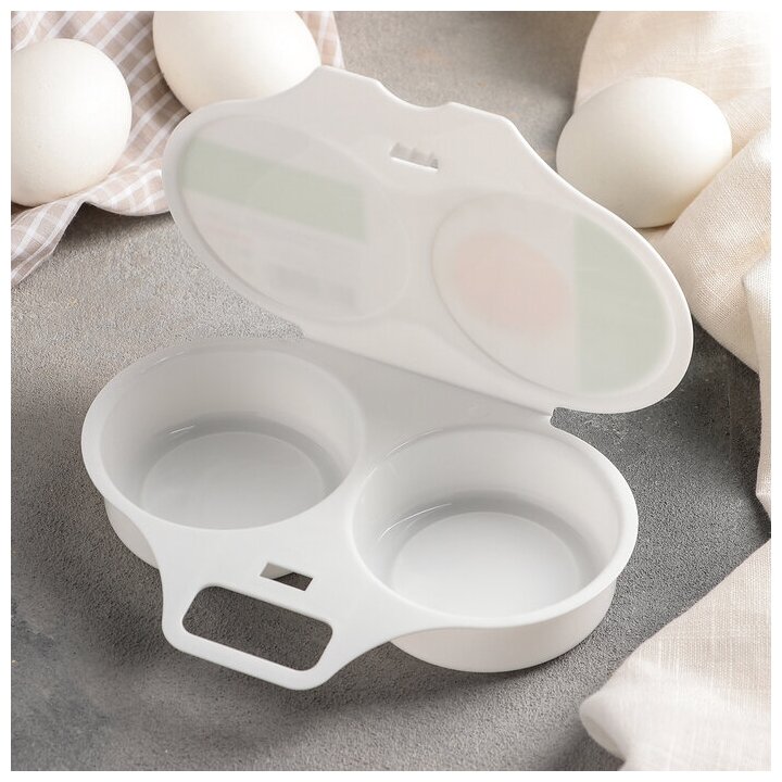 Полимербыт Контейнер для приготовления яиц в СВЧ-печи «Глазунья», (для 2 яиц) - фотография № 2