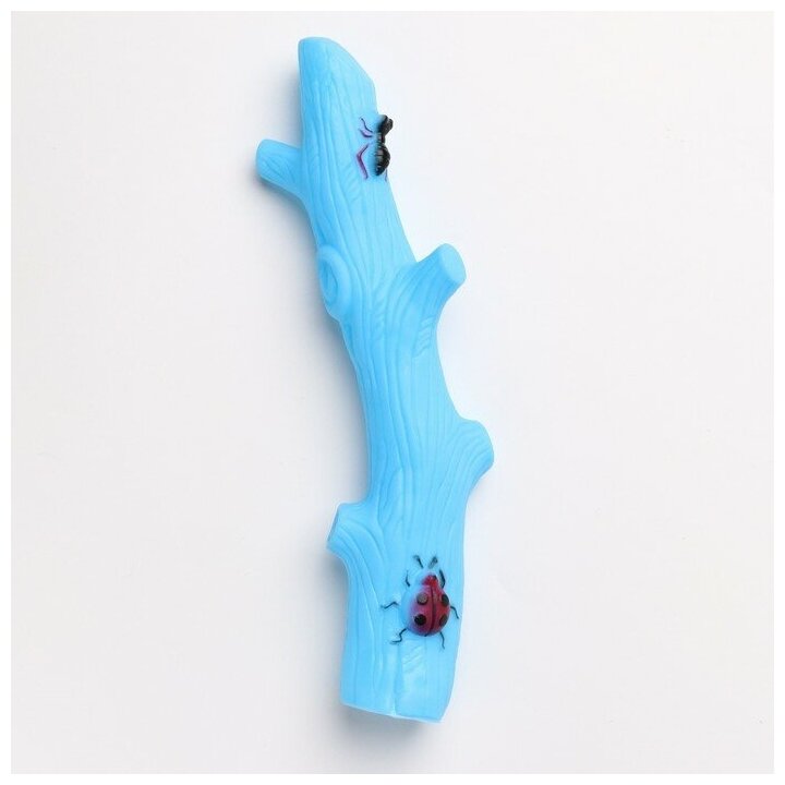 Пижон Игрушка пищащая "Веточка", 24 см, голубая - фотография № 2