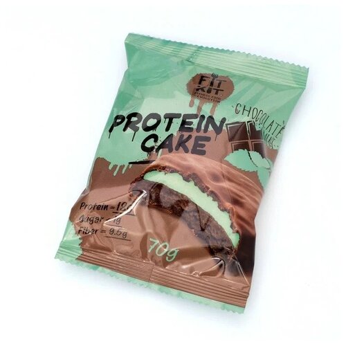 Печенье FITKIT Protein Cake, 70 г, 70 мл, шоколад-мята