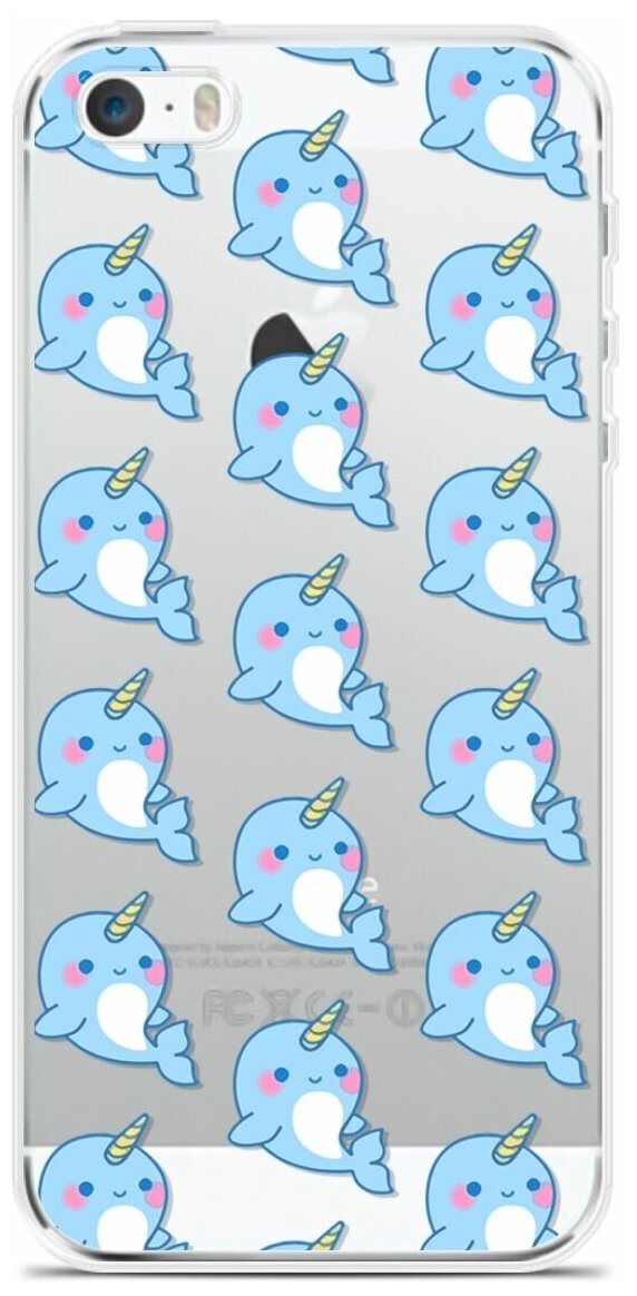 Силиконовый чехол на Apple iPhone 5/5s/SE Кит-единорог / для Эпл Айфон 5/5C/CE