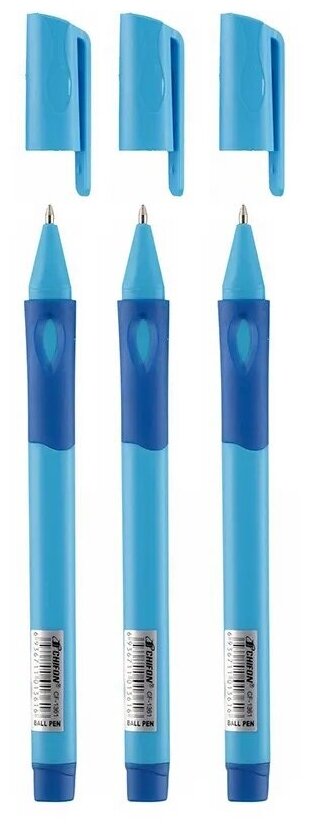 Ручка шариковая Chifon для левшей для обучения письму 0.7 мм цвет чернил - синий (НАБОР 3 ШТ.)