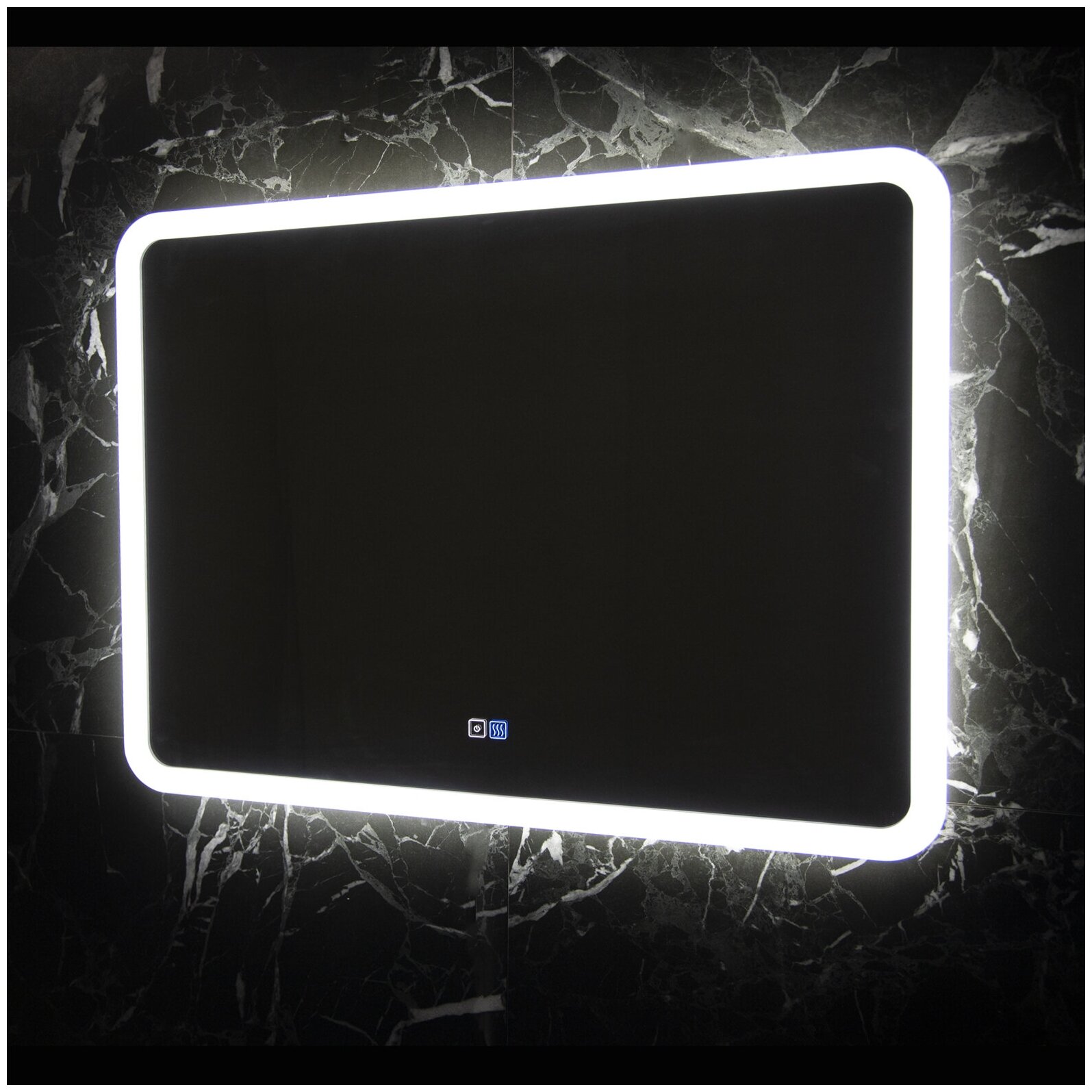 Зеркало Rabesco с подсветкой LED, с подогревом (зона подогрева 300х400 мм), сенсорный включатель, IP - 44, 800х600 арт. RB-M8060-st