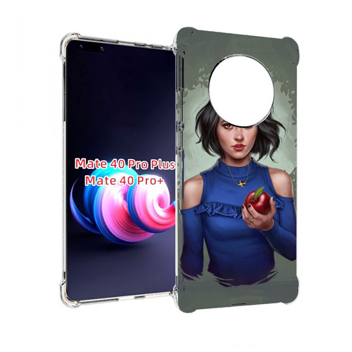 Чехол MyPads девушка-с-яблоком женский для Huawei Mate 40 Pro+ Plus задняя-панель-накладка-бампер