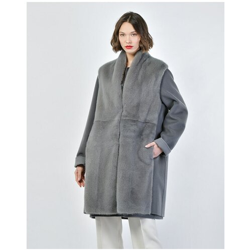 Пальто кашемировое с отделкой из меха норки, Manzoni24, 50 итальянский, 52 российский
