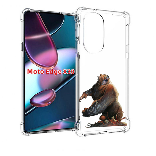 Чехол MyPads Медведь-жестокий для Motorola Moto Edge X30 задняя-панель-накладка-бампер
