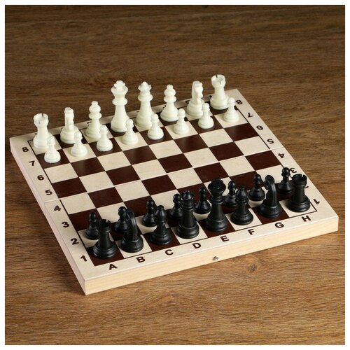 Фигуры шахматные КНР пластиковые, король h 6,2 см, пешка 3,5 см (4339337)