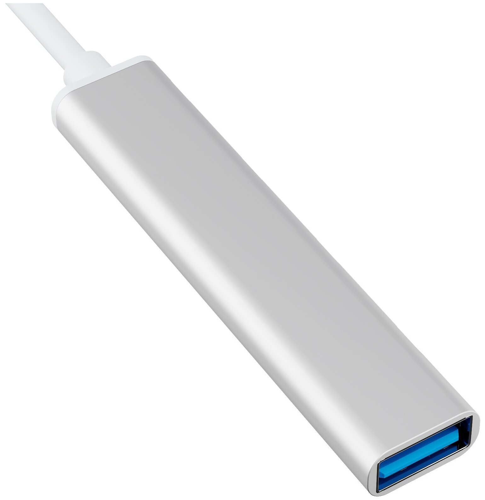 USB-концентратор GSMIN B15 (разветвитель Type-С HUB) 3xUSB 2.0 + USB 3.0 (20 см) (Серебристый) — фото 1