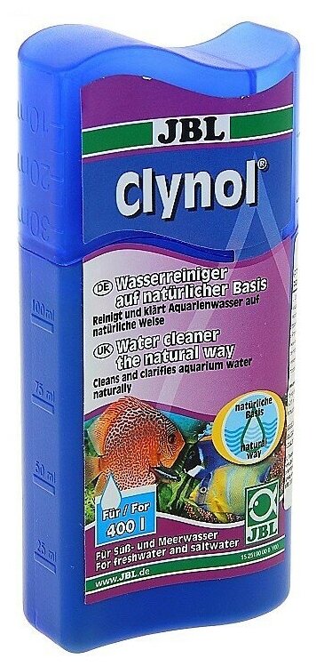 JBL Clynol - Кондиционер для очистки пресной и морской аквариумной воды, 100 мл, на 400 л - фотография № 4