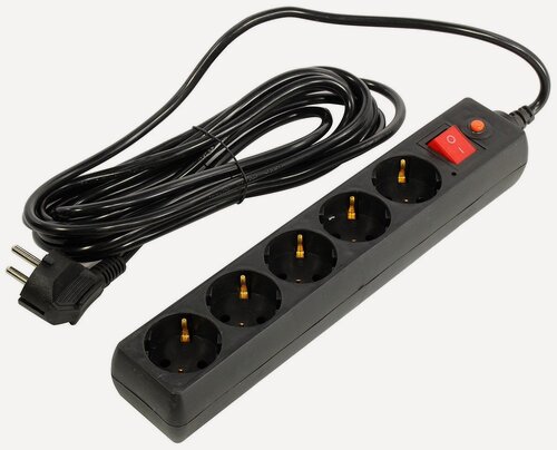 Изображение товара Сетевой фильтр Buro 500SH-1.8-B 1.8 м, 5 розеток, черный