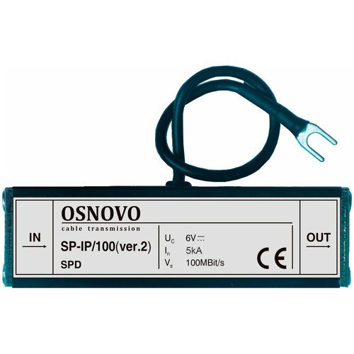 Грозозащита Osnovo SP-IP/100(ver2) грозозащита osnovo sp ip 1000pw ver2