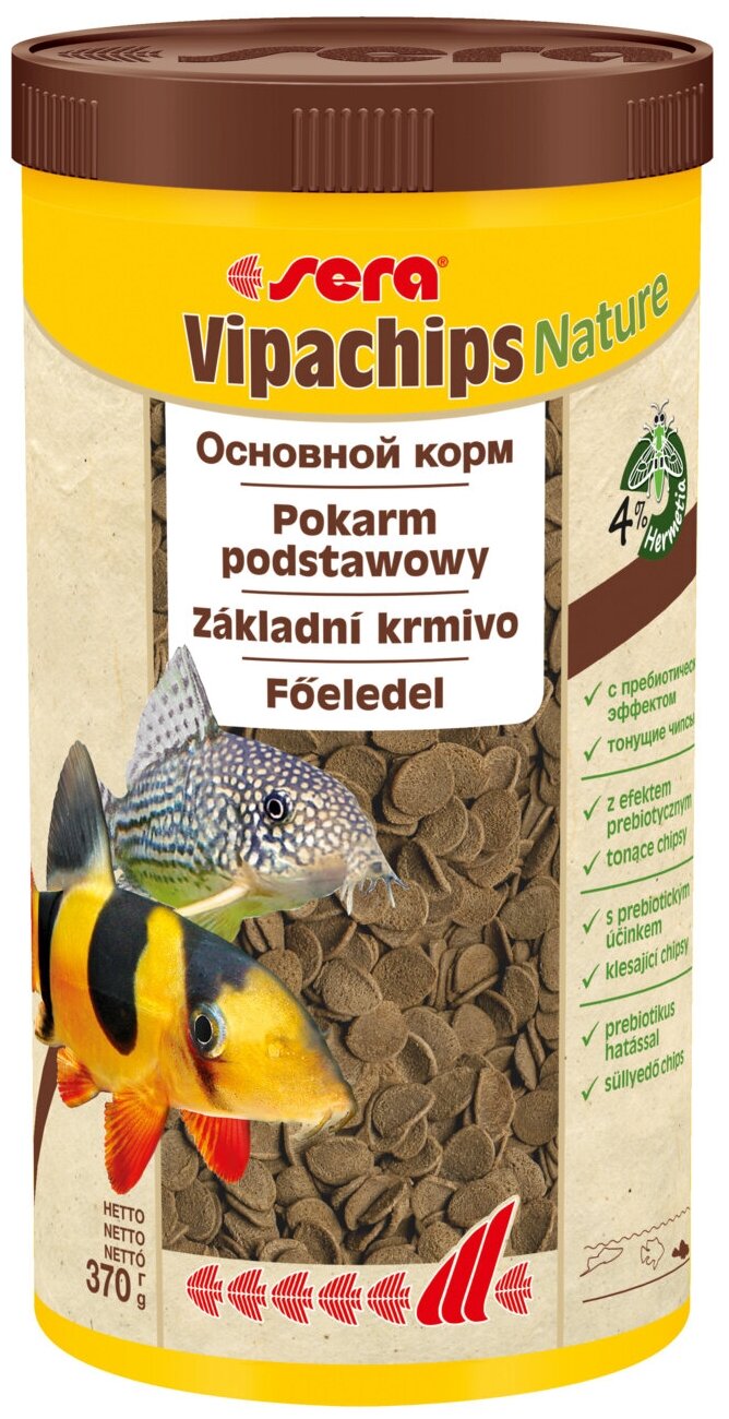 Корм для рыб Sera VIPACHIPS Nature 1000мл - фотография № 6