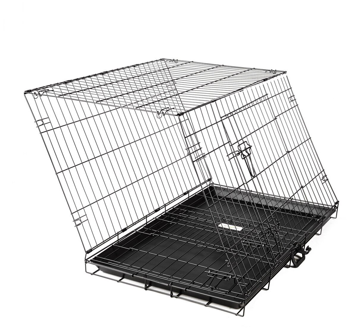 Клетка для собак с поддоном, 2х двери, металл STEFAN (Штефан), №4 92x57x63, черный, MC204 - фотография № 14