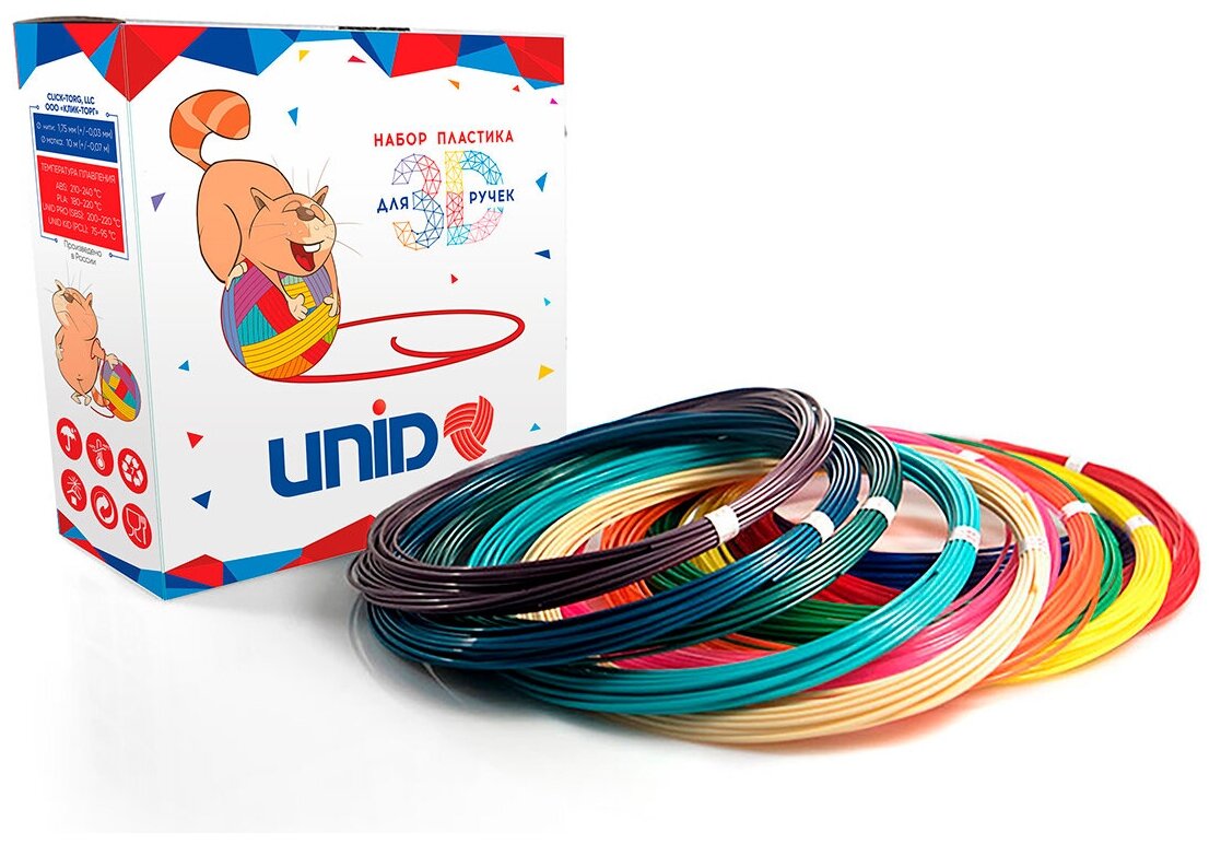 Набор пластика для 3D ручек 3D Fun (по 10м). (6 цв.) - фото №7