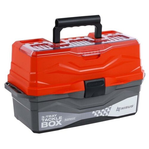 Ящик для снастей Tackle Box NISUS трёхполочный, цвет оранжевый