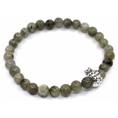 фото Handinsilver ( посеребриручку ) браслет из серого лабрадорита 6мм и львом