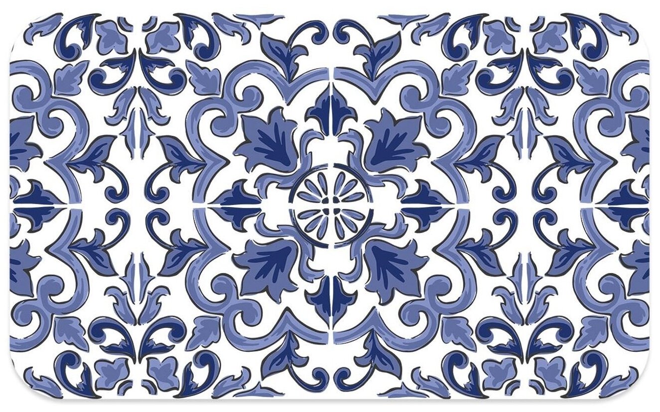 Коврик под миски TARHONG , синяя с рисунком, 48х29см (США)
