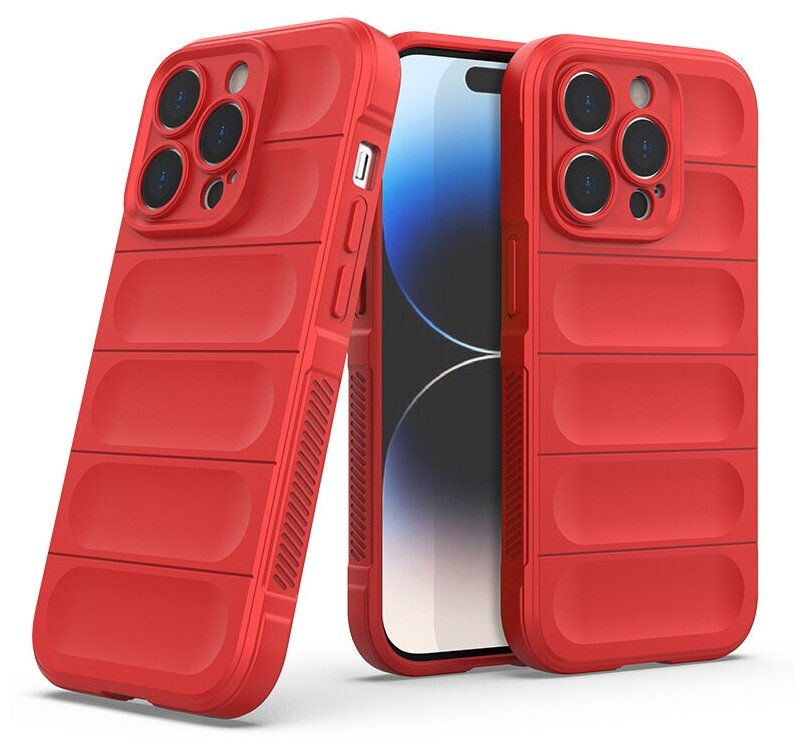 Противоударный чехол Flexible Case для iPhone 14 Pro красный