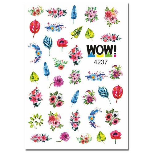 Наклейки для ногтей, слайдеры для маникюра и педикюра. Слайдер Цветы