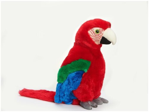 Мягкая игрушка Leosco Попугай, красный, 26 см
