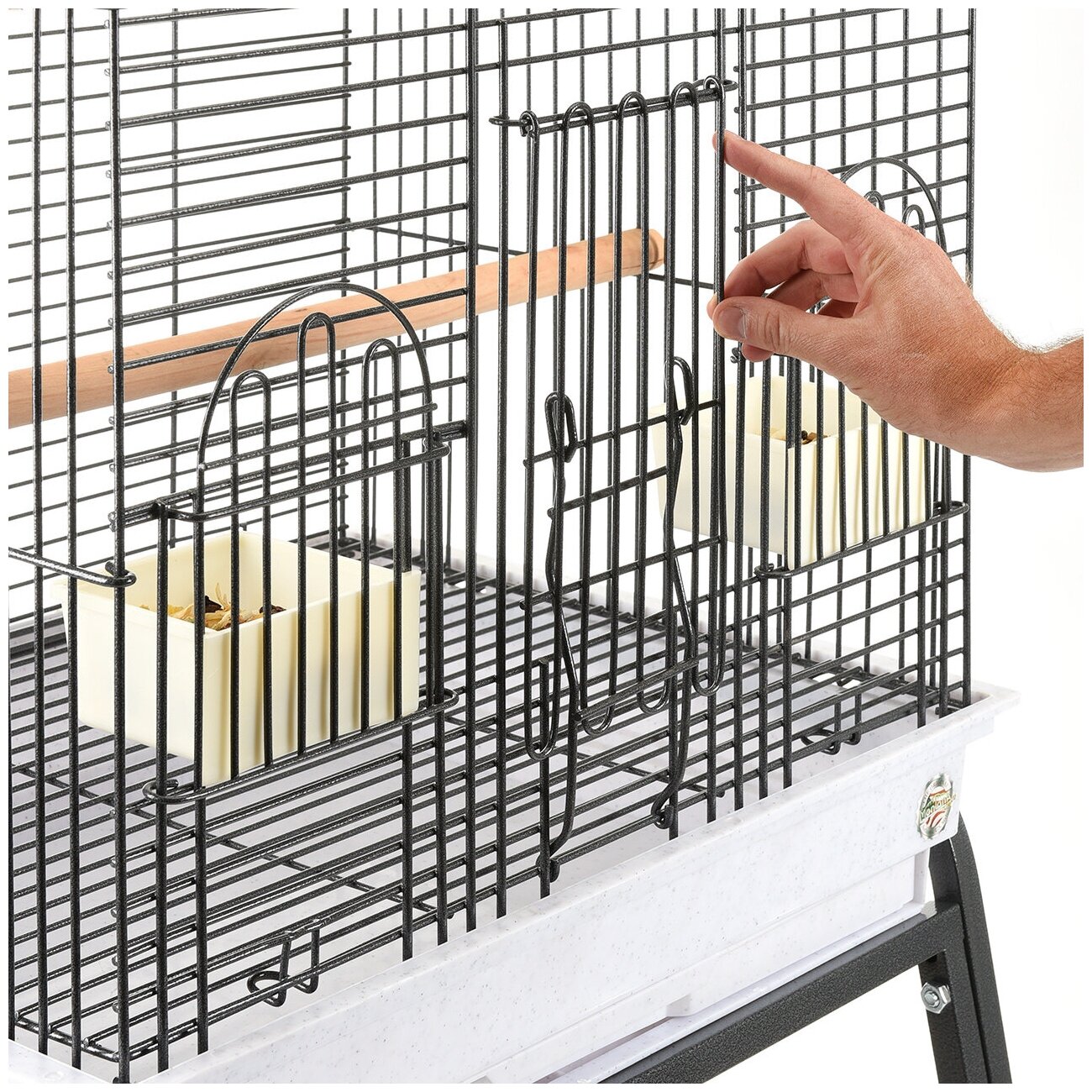 Клетка для птиц Montana Cages "Birdyhome", тёмно-серая, 55х41х142см (Германия) - фотография № 2