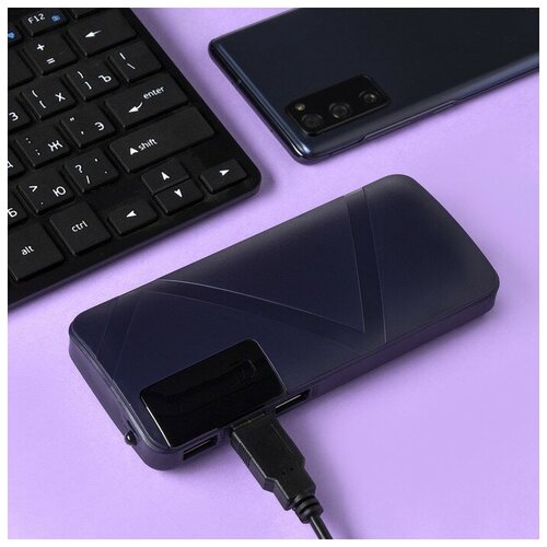 Внешний аккумулятор LuazON PB-05 6000 мАч 3 USB 2 А дисплей фонарик черный 157600₽