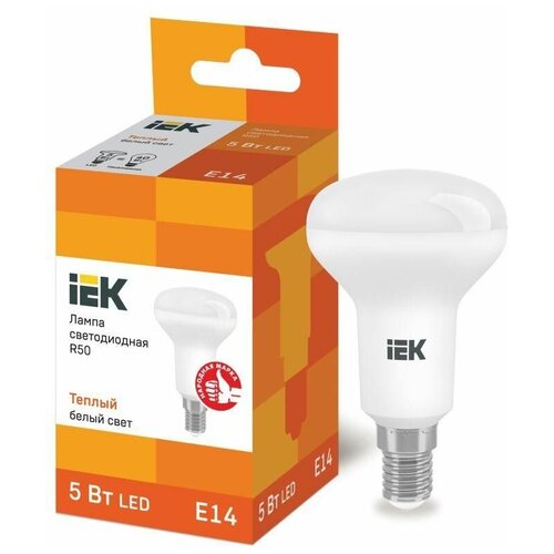 Лампа светодиодная ECO R50 5Вт 3000К тепл. бел. E14 450лм 230-240В IEK LLE-R50-5-230-30-E14