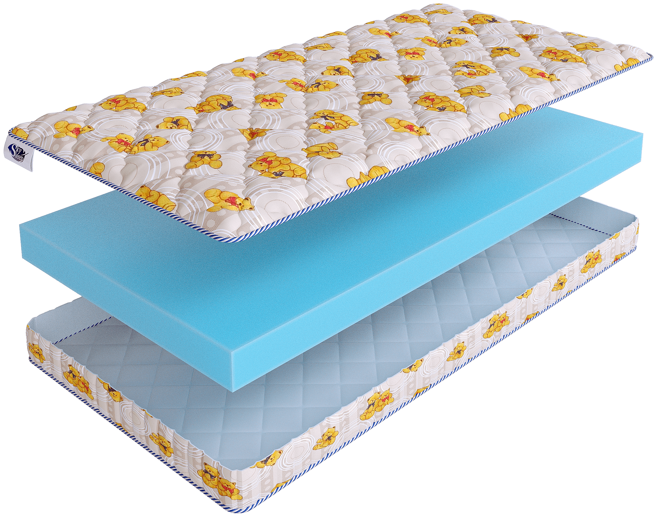 Детский беспружинный ортопедический матрас SkySleep KIDDY Foam 10 на кровать 60x200