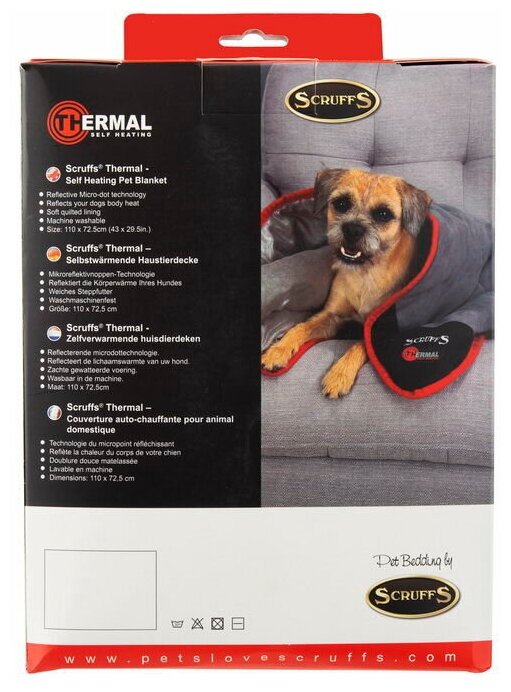 Одеяло для собак согревающее Scruffs "Thermal ", серое, 110х72,5см (Великобритания) - фотография № 8