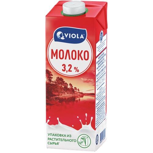 Молоко Viola ультрапастеризованное 3.2%, 12 шт. по 0.973 л