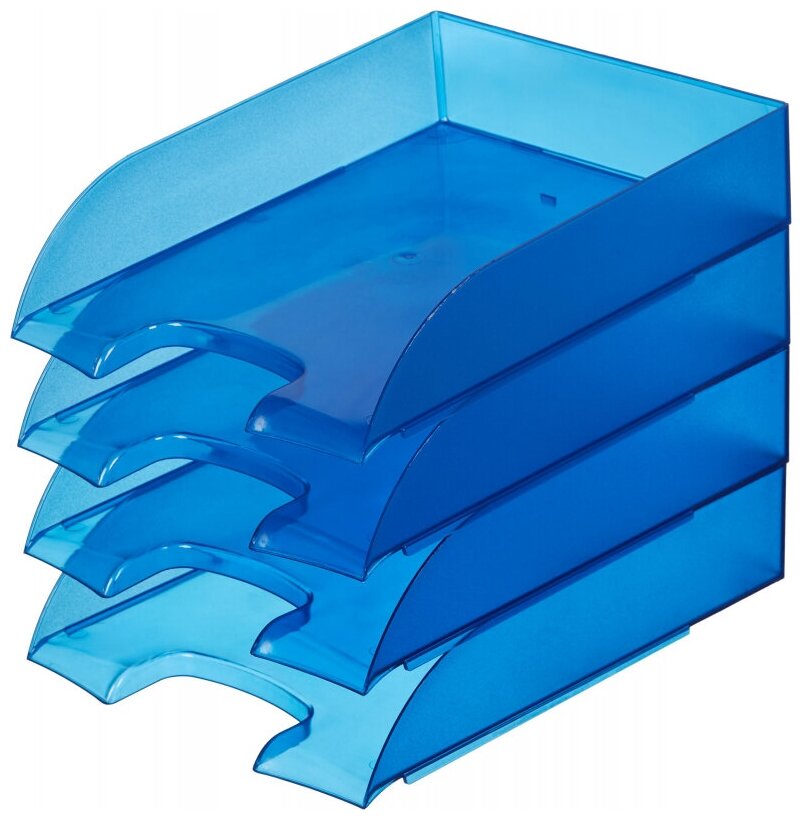Лоток для бумаг ATTACHE, тонированный синий 4шт/упаковке