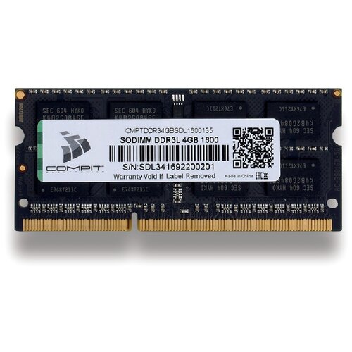 Модуль памяти COMPIT DDR3L 4Гб SO-DIMM 1600 1.35V CMPTDDR34GBSDL1600135