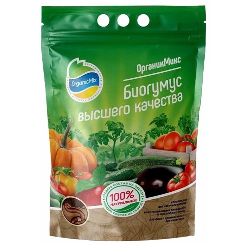 удобрение organic mix бельгийская серия для цветов 0 15 л 0 15 кг 1 уп Удобрение Organic Mix Биогумус, 4 л, 2.5 кг, 1 уп.