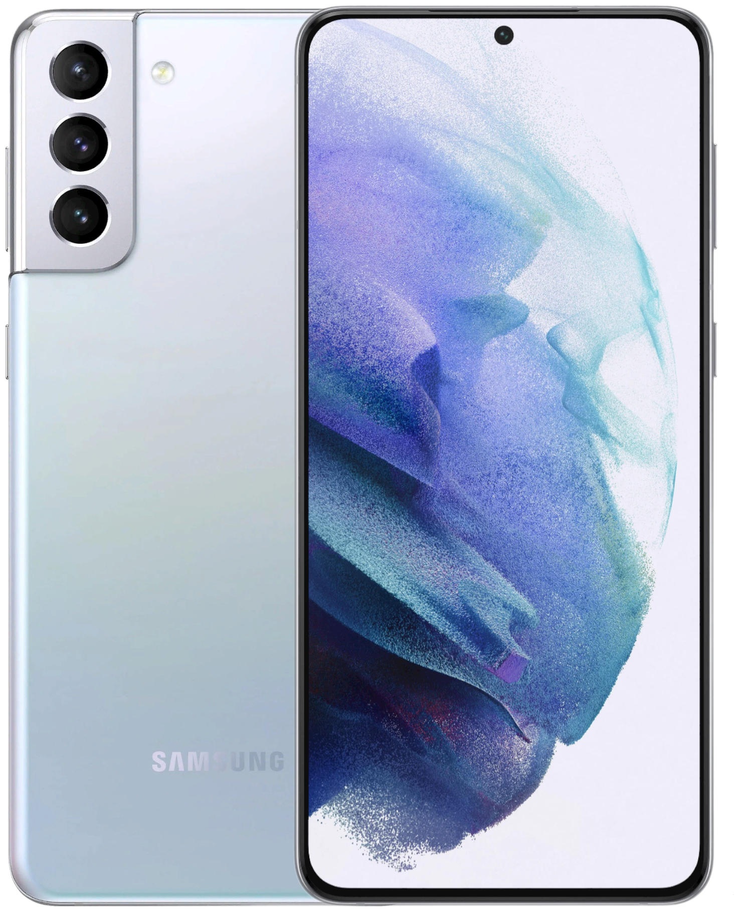 Смартфон Samsung Galaxy S21+ 5G 8/128 ГБ, nano SIM+eSIM, Серебряный фантом
