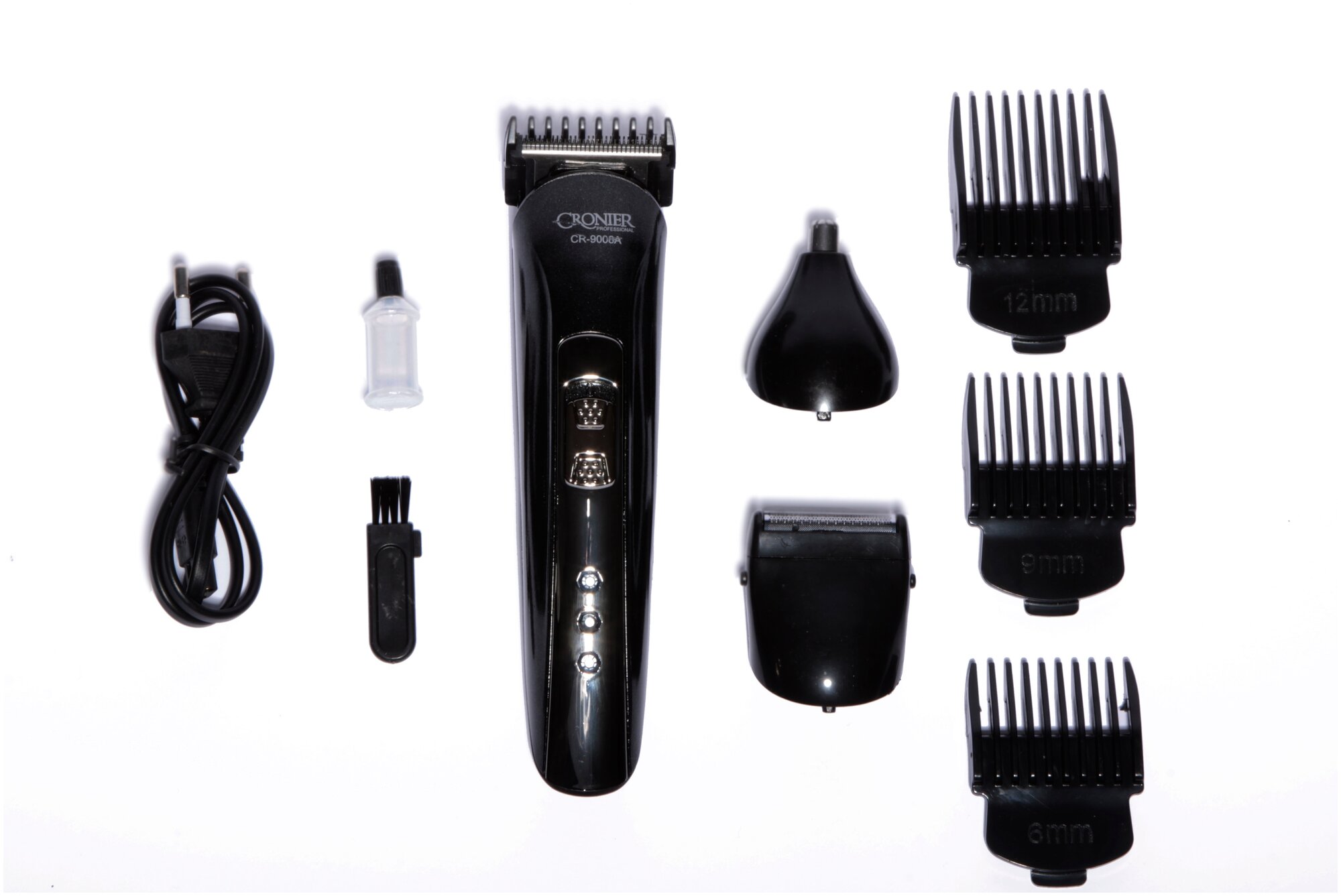 Триммер для стрижки волос, бороды, беспроводной Cronier CR-9008A Professional 3 в 1