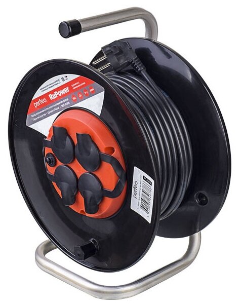 Удлинитель на катушке с заземлением Perfeo RuPower 4 Sockets 30m PF_B4678