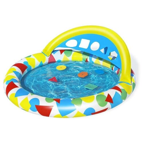 Bestway Бассейн надувной детский Splash & Learn, 120 x 117 x 46 см, с навесом, 52378 Bestway