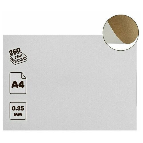 Картон хром-эрзац немелованный А4, 21 х 30 см, 260 г/м2, 0.35 мм касса цифр а4 сова обложка картон хром эрзац м 78
