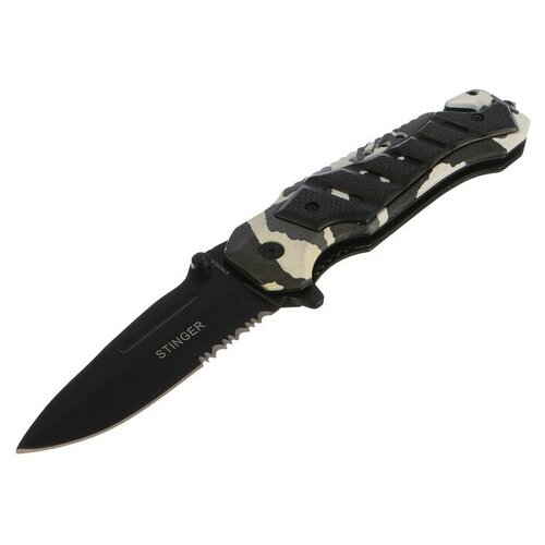 Нож складной КНР Stinger, 90 мм, рукоять: сталь, алюминий, коробка картон (SA-582DW) нож stinger 90 мм черный