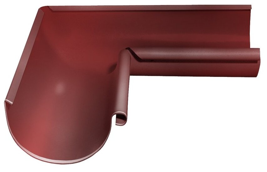 Угол желоба металлический внутренний d125 мм 90° водостока Grand Line, RR 29 красный - фотография № 1
