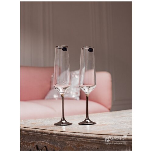 Набор бокалов для шампанского STENOVA HOME Mercury, 2 штуки, 200 мл