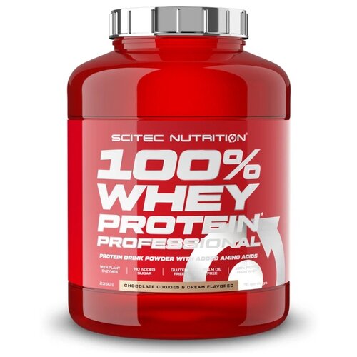 Протеин Scitec Nutrition 100% Whey Protein Professional, 2350 гр., шоколадное печенье с кремом протеин scitec nutrition 100% whey protein professional 2350 г шоколадное печенье и крем