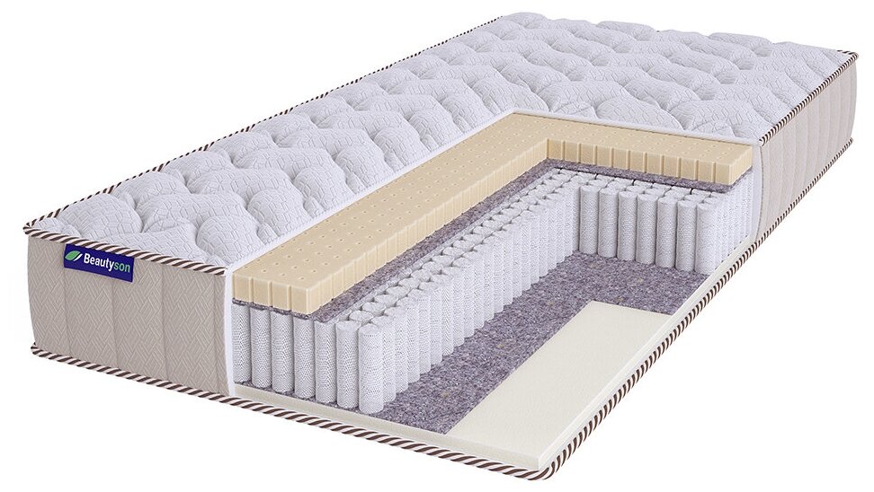 Матрас ортопедический пружинный Beautyson SPRING Soft Latex 3 S1200 LUX 80x180, односпальный, без клея, поставляется в рулоне