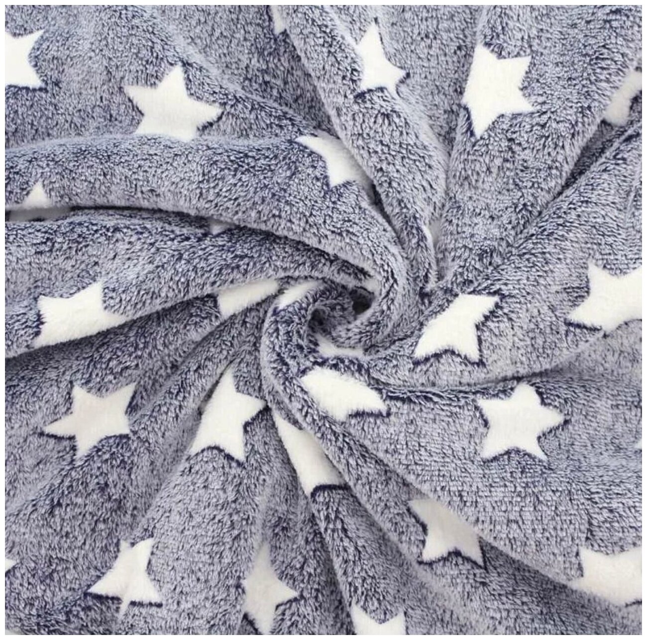 Плед Флисовый звезды покрывало Плед на кровать мягкий плед 180х200 см - фотография № 4