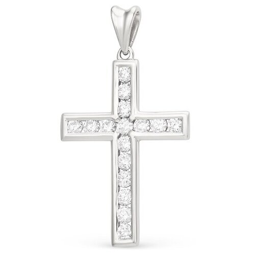 Крестик АЙМИЛА, белое золото, 585 проба, бриллиант золотой крест с бриллиантами