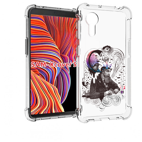Чехол MyPads абстракция думающий мужчина для Samsung Galaxy Xcover 5 задняя-панель-накладка-бампер