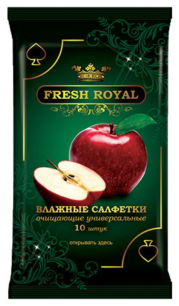 Влажные салфетки Fresh royal очищающие универсальные c фруктовым ароматом